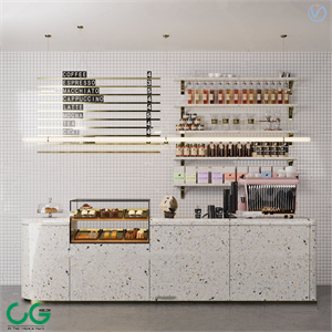 Nordic coffee shop bar counter 3d model